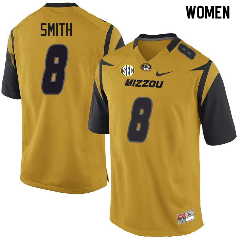 Women #8 Justin Smith Missouri Tigers College Football Jerseys Sale-Yellow